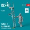 RESKIT RSF48-0075 Rafale C male pilot (with access ladder - type 1) (1 pcs) (3D Printed) 1/48